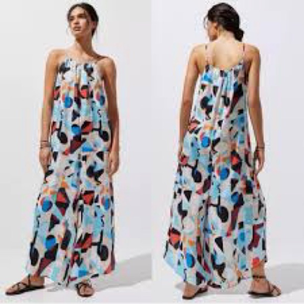 Anthropologie womens sleeveless Breezy‎ Wide-Leg Jumpsuit size  XS - Picture 2 of 11